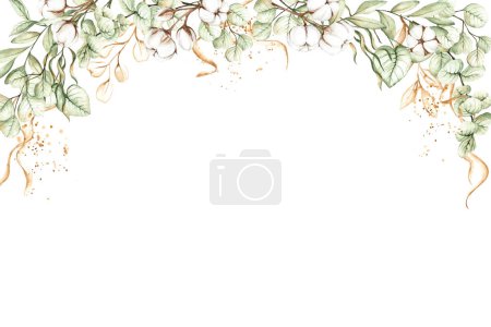 Ilustración de Marco floral para invitación de boda, pintura de acuarela - Imagen libre de derechos
