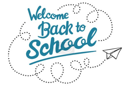 Illustration for Vector illustration with back to school text. - Royalty Free Image