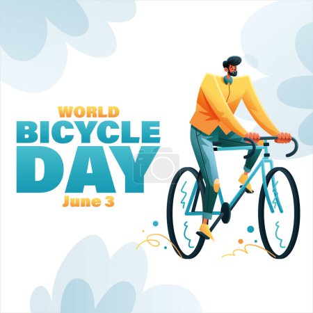 Téléchargez les illustrations : Journée vélo juin 3. illustration vectorielle - en licence libre de droit