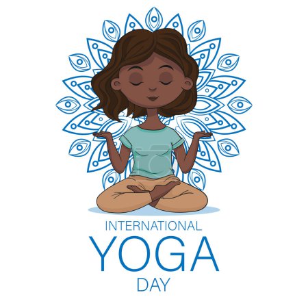 Illustration for Happy international yoga day poster - Royalty Free Image