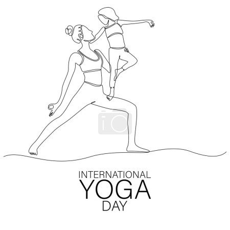 Illustration for Yoga day. woman doing yoga with child - Royalty Free Image