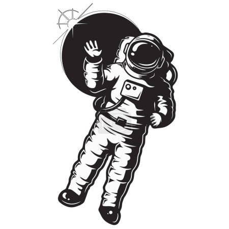 Téléchargez les illustrations : Astronaute dans l'espace, illustration vectorielle - en licence libre de droit