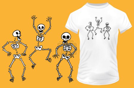 Illustration for Vector set of dancing skeletons - Royalty Free Image