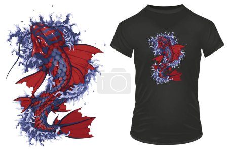Illustration for Fish  t - shirt design vector - Royalty Free Image