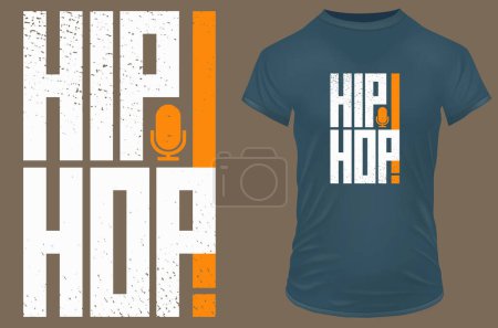 Ilustración de T - diseño de camisa con hip hop - Imagen libre de derechos