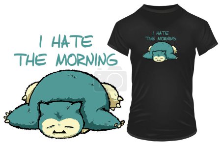 Ilustración de Odio el diseño de la camiseta de la mañana - Imagen libre de derechos