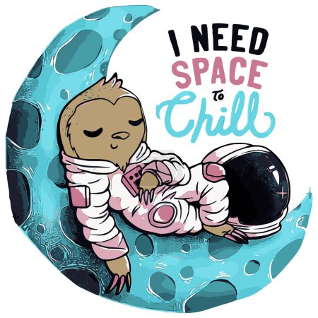 Illustration for I need space to chill - Royalty Free Image