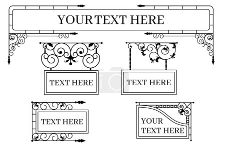 Ilustración de Conjunto de marcos decorativos vectoriales para su texto - Imagen libre de derechos
