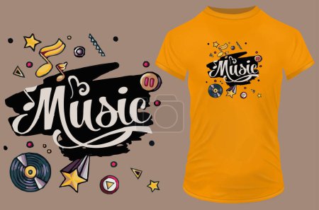 Music t - shirt template design with music