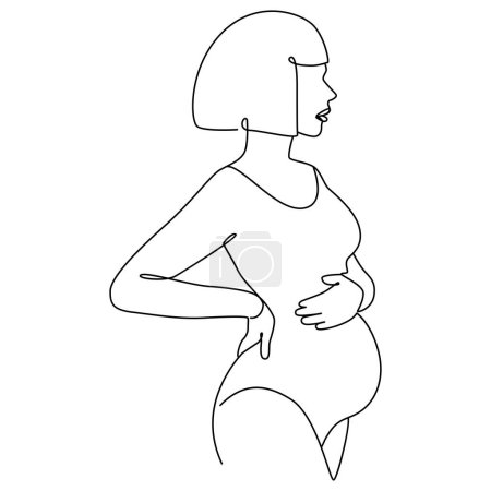 Téléchargez les illustrations : Silhouette de femme enceinte illustration vectorielle - en licence libre de droit