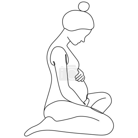 Illustration for Silhouette of pregnant woman  vector illustration - Royalty Free Image