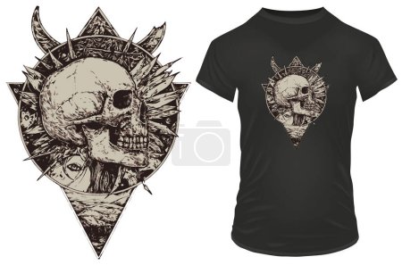 Illustration for T - shirt with skull design - Royalty Free Image