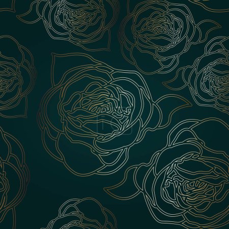 Illustration for Seamless pattern with roses - Royalty Free Image