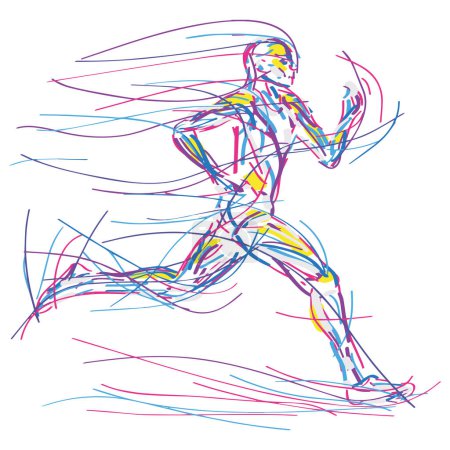 Ilustración de Hombre corriendo, vector, ilustración - Imagen libre de derechos