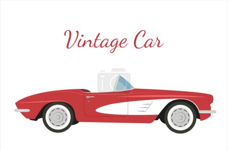 Illustration for Vintage classic car. vector illustration. - Royalty Free Image
