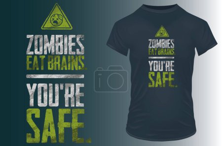 Illustration for Zombie eats brain t-shirt design vector illustration - Royalty Free Image