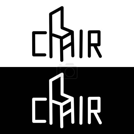 Illustration for Minimal chair business logo. Vector illustration template. Furniture design logotype outline armchair, home decor design. - Royalty Free Image