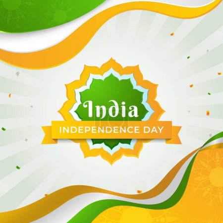 Téléchargez les illustrations : Happy independence day India Vector Template Design. 15th August background. Vector illustration design. - en licence libre de droit