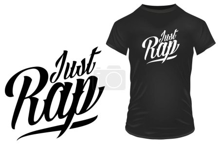 Illustration for Just rap. Inspirational motivational quote silhouette. Vector illustration for t-shirt, hoodie, website, print, application, logo, clip art, poster and print on demand merchandise. - Royalty Free Image