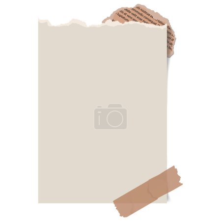 Illustration for Vintage paper sticky note, memo message, notepad and torn paper sheet. Blank notepaper of meeting reminder, to do list and office notice or information board with appointment notes. - Royalty Free Image