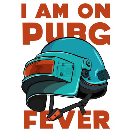 Illustration for I am on pubg fever quote. Vector illustration for t-shirt, hoodie, website, print, application, logo, clip art, poster and print on demand merchandise. - Royalty Free Image