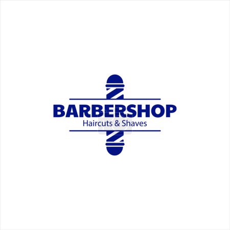 Illustration for Vintage barbershop emblem, label, badge, logo. Layered. Text is on separate layer. Isolated on white background. Vector Illustration. - Royalty Free Image