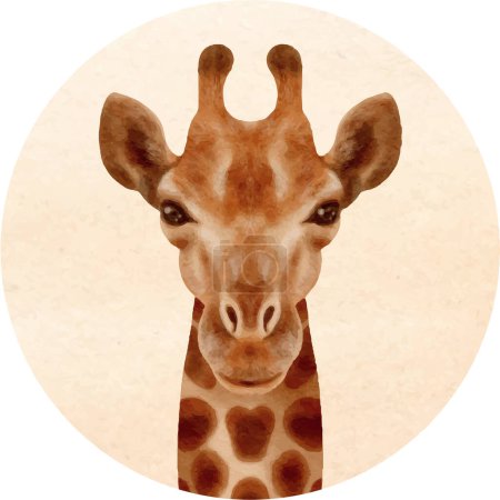 Photo for Giraffe head in vintage watercolor sketch style. Vector illustration for tshirt, website, print, clip art, logo, icon, poster and print on demand merchandise. - Royalty Free Image