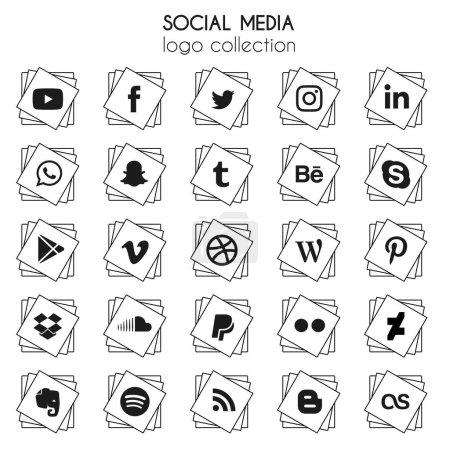 Illustration for RWP, Pakistan. 06 07 2020. Icon set of popular social applications with rounded corners. Social media icons modern design on transparent background for your design. Vector Set EPS 10 - Royalty Free Image