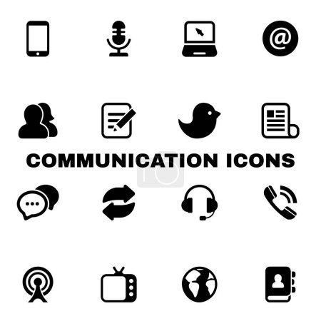 Illustration for RWP, Pakistan. 27 08 2021. Communication Icons set of popular social applications. Black icons modern design on white background for your design. Vector Set EPS 10 - Royalty Free Image
