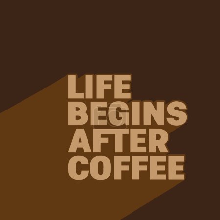 Illustration for Life begins after coffee. Funny quote. Vector illustration for tshirt, website, print, clip art, poster and print on demand merchandise. - Royalty Free Image