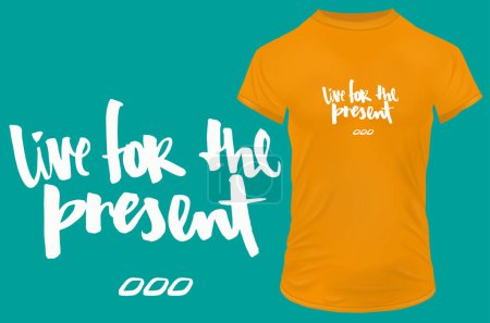 Illustration for Love for the present. Groovy text font quote. Vector illustration for tshirt, website, print, clip art, poster and print on demand merchandise. - Royalty Free Image