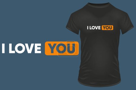 Illustration for I love you. Funny parody of pornhub logo. Vector illustration for tshirt, website, print, clip art, poster and print on demand merchandise. - Royalty Free Image