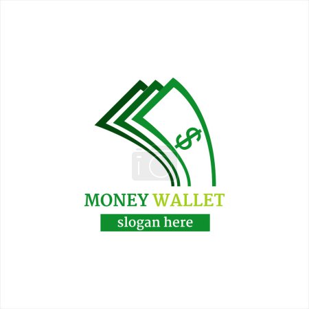 Illustration for Logo for E-Wallet or banking apps. Money related vector Icon, sign, or symbol. Fully editable. Vector illustration. - Royalty Free Image