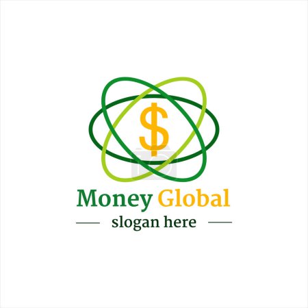 Ilustración de Logo para el dinero global. Vector relacionado con el dinero Icono, signo o símbolo. Totalmente editable. Ilustración vectorial. - Imagen libre de derechos