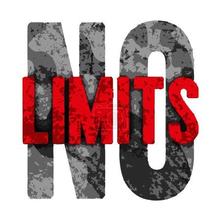 Illustration for No limits. Inspirational motivational quote. Vector illustration for tshirt, website, print, clip art, poster and print on demand merchandise. - Royalty Free Image