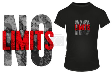 Illustration for No limits. Inspirational motivational quote. Vector illustration for tshirt, website, print, clip art, poster and print on demand merchandise. - Royalty Free Image