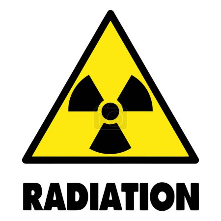 Ilustración de Signo de radiación, símbolo, icono o logotipo. Ilustración vectorial para camiseta, sitio web, impresión, clip art, póster e impresión a la carta de mercancías. - Imagen libre de derechos
