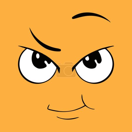 Illustration for Naughty smile face. Smiley, emoji, emoticon. Vector illustration for tshirt, website, print, clip art, poster and print on demand merchandise. - Royalty Free Image