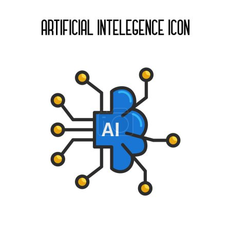 Illustration for Artificial intelligence icon. flat design. vector illustration - Royalty Free Image