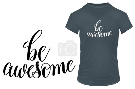 Illustration for Be awesome - hand drawn lettering. vector illustration - Royalty Free Image
