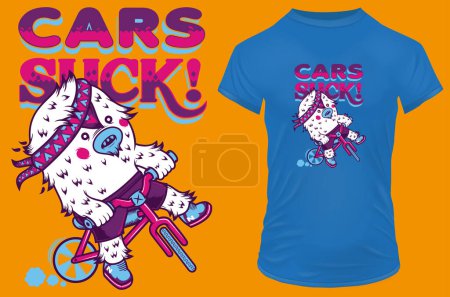 Illustration for T-shirt design with cars suck - Royalty Free Image