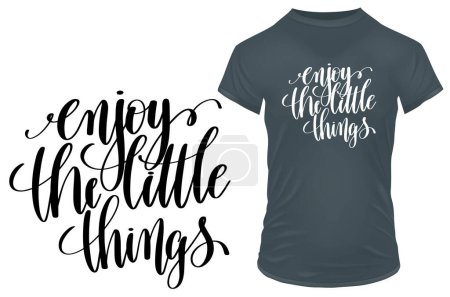Illustration for Enjoy things - hand drawn lettering. vector illustration - Royalty Free Image