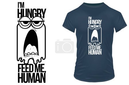 Illustration for Vector illustration of I'm hungry print - Royalty Free Image