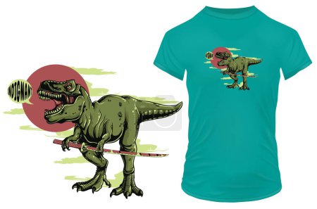 Ilustración de Ilustración vectorial de impresión de dinosaurios - Imagen libre de derechos