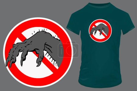 Ilustración de Diseño de la camiseta con cotización no se permiten monstruos - Imagen libre de derechos
