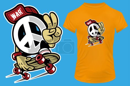 Illustration for T-shirt design with print no war peace - Royalty Free Image