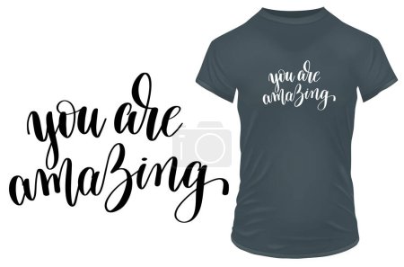 Illustration for You are amazing. Inspirational motivational quote. Vector illustration for tshirt, website, print, clip art, poster and print on demand merchandise. - Royalty Free Image