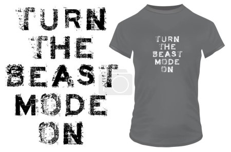 Illustration for Beast mode banner template illustration for t-shirt print - Royalty Free Image