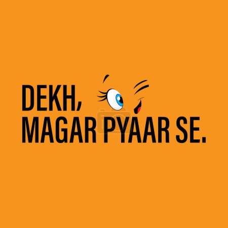 Illustration for Dekh magar quote stylish banner, vector illustration - Royalty Free Image