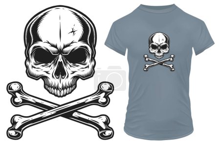 Illustration for Danger angry skull vector illustration of t - shirt design - Royalty Free Image